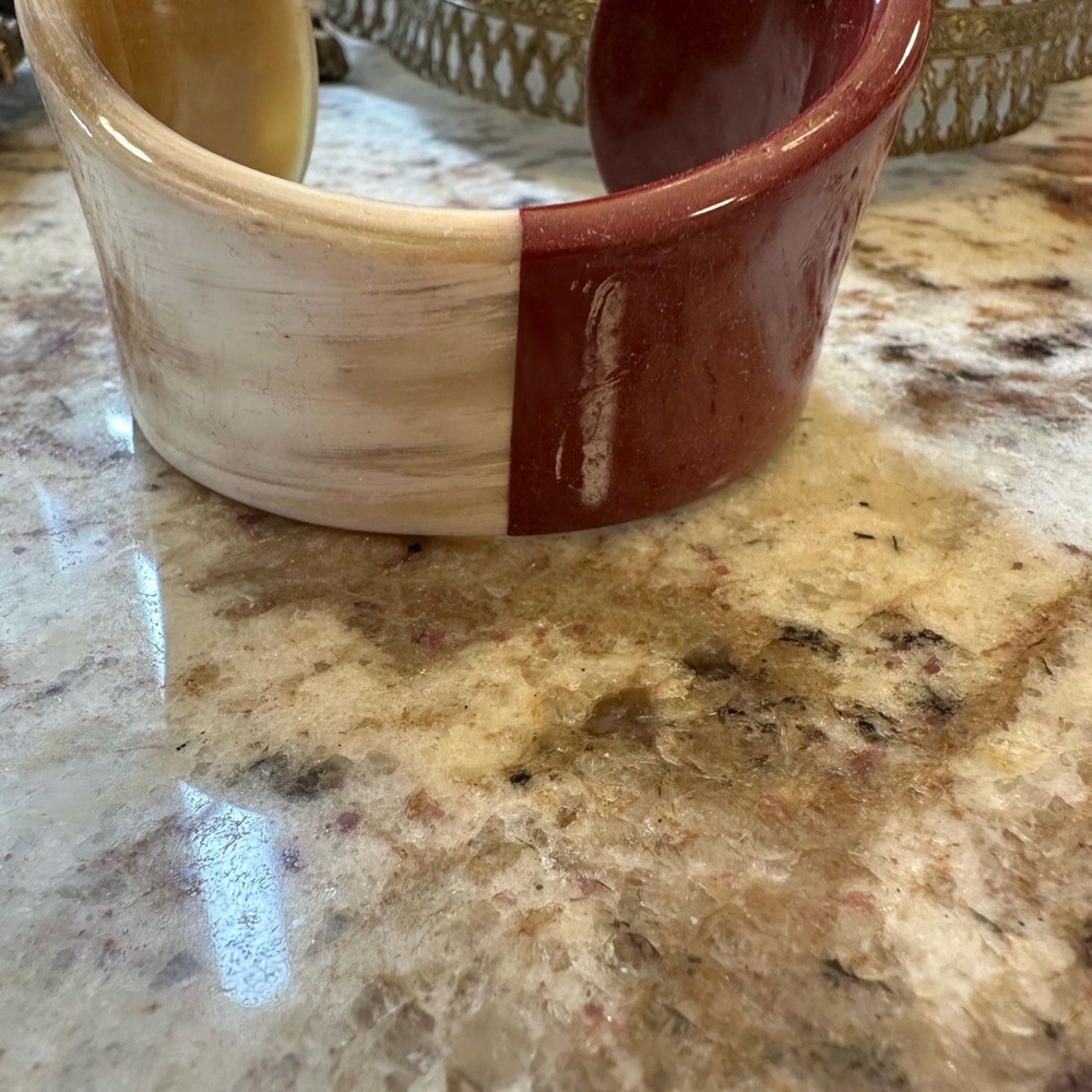 Red and Cream Ceramic Bangle